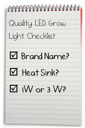 quality LED grow lights checklist